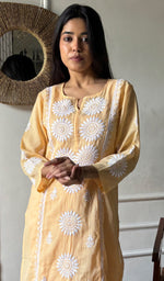 Load image into Gallery viewer, Women's Lakhnavi Handcrafted Kota Cotton Chikankari Kurti - HONC0360457