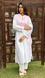 将图像加载到图库查看器中, Women's Lucknowi Handcrafted Cotton Chikankari Kurti - HONC0274383
