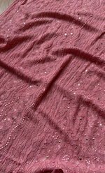 Load image into Gallery viewer, Yusra Women's Lakhnavi Handcrafted Viscose Georgette Chikankari Kurti- HONC0282716