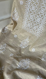 将图像加载到图库查看器中, Women's Lakhnavi Handcrafted Tissue Chanderi Unstitched Kurta And Dupatta Set - HONC0284692