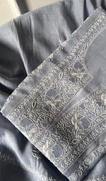 Load image into Gallery viewer, Fawzia Women's Lakhnavi Handcrafted Mul Chanderi Unstitched Kurta And Dupatta Set - HONC0247967