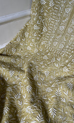 将图像加载到图库查看器中, Women's Lakhnavi Handcrafted Maheshwari Mul Chanderi Unstitched Kurta And Dupatta Set - HONC0275138