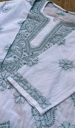 将图像加载到图库查看器中, Women's Lucknowi Handcrafted Cotton Chikankari Kurti - HONC0274389