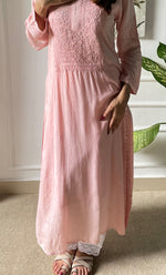 Load image into Gallery viewer, Rooh Women's Lucknowi Handcrafted Modal Cotton Chikankari Kurti - HONC0264944