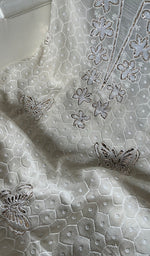 Load image into Gallery viewer, Haaniya Women's Lakhnavi Handcrafted Mul Chanderi Unstitched Kurta And Dupatta Set - HONC0283626