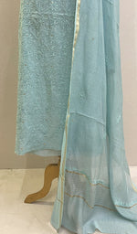 Load image into Gallery viewer, Women's Lakhnavi Handcrafted Mul Chanderi Kurta And Dupatta Set - HONC0202736