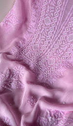 Load image into Gallery viewer, Women's Lakhnavi Handcrafted Viscose Georgette Chikankari Full Suit Material - HONC0267754