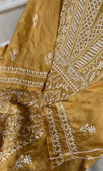 Load image into Gallery viewer, Women's Lakhnavi Handcrafted Mul Chanderi Semi - stitched Kurta And Dupatta Set- HONC0284742