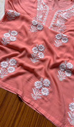 Load image into Gallery viewer, Women's Lucknowi Handcrafted Cotton Chikankari Kurti - HONC0301032