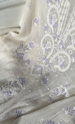 Load image into Gallery viewer, Women's Lakhnavi Handcrafted Unstitched Mul Chanderi Kurta And Dupatta Set - HONC0319475