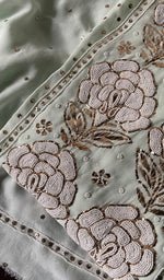 Load image into Gallery viewer, Zubina Women's Lakhnavi Handcrafted Viscose Georgette Chikankari Unstitched Full Suit Material - HONC0203909