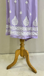 Load image into Gallery viewer, Women's Lucknowi Handcrafted Modal Cotton Chikankari Anarkali Dress - HONC0231001