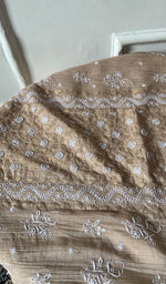 Load image into Gallery viewer, Women's Lakhnavi Handcrafted Mul Chanderi Semi - Stitched Kurta And Dupatta Set - HONC0339041