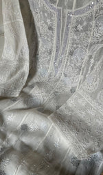 将图像加载到图库查看器中, Women's Lakhnavi Handcrafted Mul Chanderi Semi - Stitched Anarkali And Dupatta Set -HONC028461
