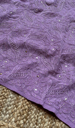 将图像加载到图库查看器中, Women's Lakhnavi Handcrafted Viscose Georgette Chikankari Kurti- HONC0172061