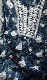 将图像加载到图库查看器中, Women's Lakhnavi Handcrafted Cotton Chikankari Unstitched Kurti Fabric - HONC0268844