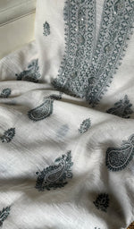 将图像加载到图库查看器中, Women's Lakhnavi Handcrafted Mul Chanderi Unstitched Kurta And Dupatta Set - HONC0284677