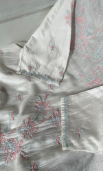 Load image into Gallery viewer, Women's Lakhnavi Handcrafted Chanderi Silki Semi - Stitched Kurta And Dupatta Set - HONC0314223