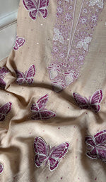 将图像加载到图库查看器中, Women's Lakhnavi Handcrafted Mul Chanderi Unstitched Kurta And Dupatta Set - HONC0295615