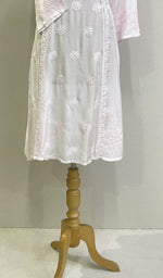 Load image into Gallery viewer, Women's Lucknowi Handcrafted Muslin Chikankari Kurti - HONC0204800