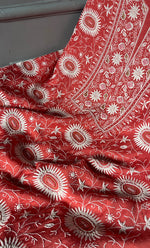 Load image into Gallery viewer, Women's Lakhnavi Handcrafted Munga Silk Chikankari Kurta And Dupatta Set- HONC0281962