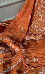 将图像加载到图库查看器中, Women's Lakhnavi Handcrafted Mul Chanderi Semi - Stitched Kurta And Dupatta Set - HONC0308702