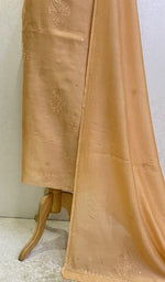 将图像加载到图库查看器中, Women's Lakhnavi Handcrafted Chanderi Silk Chikankari Full Suit Material- HONC0128592