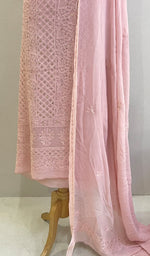 Load image into Gallery viewer, Women's Lakhnavi Handcrafted Viscose Georgette Chikankari Full Suit Material - HONC0194927