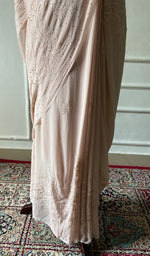 Load image into Gallery viewer, Women's Lakhnavi Handcrafted Viscose Georgette Chikankari Saree - HONC0317909
