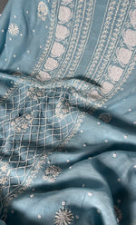 Load image into Gallery viewer, Women's Lakhnavi Handcrafted Mul Chanderi Unstitched Kurta And Dupatta Set - HONC0307416