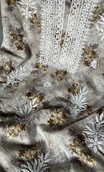 Load image into Gallery viewer, Women's Lakhnavi Handcrafted Cotton Chikankari Kurta And Kurta Dupatta Set - HONC0312693