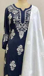 Load image into Gallery viewer, Women's Lucknowi Handcrafted Cotton Chikankari Dupatta - HONC0170573
