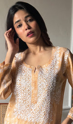 Load image into Gallery viewer, Meerab Women's Lucknowi Handcrafted Cotton Chikankari Kurti - HONC0289716