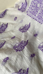 将图像加载到图库查看器中, Women's Lakhnavi Handcrafted Mul Chanderi Kurta And Dupatta Set - HONC0263965
