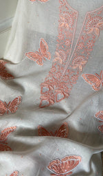 Load image into Gallery viewer, Titlee Women's Lakhnavi Handcrafted Mul Chanderi Unstitched Kurta And Dupatta Set - HONC0300382