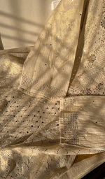 Load image into Gallery viewer, Women's Lakhnavi Handcrafted Tissue Chanderi Chikankari Semi Stitched Kurta And Dupatta Set - HONC0299454