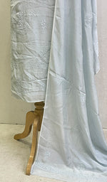 Load image into Gallery viewer, Women's Lucknowi Handcrafted Muslin Chikankari Suit Material - HONC0121058