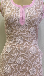 Load image into Gallery viewer, Women's Lucknowi Handcrafted Faux-Georgette Chikankari Top- HONC0140438