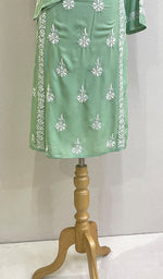 Load image into Gallery viewer, Rusdha Women's Lucknowi Handcrafted Modal Cotton Chikankari Kurti - HONC0213703