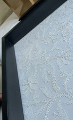 Load image into Gallery viewer, Handcrafted Chikankari Serving Tray – Elegant Wooden Frame (12.5 x 9 Inch) - HONC0263217