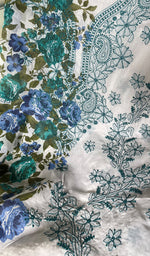 将图像加载到图库查看器中, Women's Lakhnavi Handcrafted Cotton Chikankari Unstitched Kurti Fabric - HONC0284310