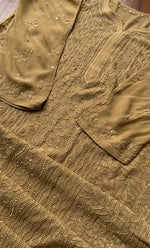 Load image into Gallery viewer, Yusra Women's Lakhnavi Handcrafted Viscose Georgette Chikankari Kurti- HONC0300290