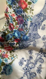 将图像加载到图库查看器中, Women's Lakhnavi Handcrafted Cotton Chikankari Unstitched Kurti Fabric - HONC0284307