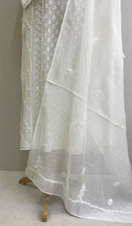 将图像加载到图库查看器中, Saziya Women's Lakhnavi Handcrafted Mul Chanderi Semi - Stitched Kurta And Dupatta Set- HONC0222858