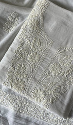 将图像加载到图库查看器中, Women's Lakhnavi Handcrafted Cotton Unstitched Kurta And Dupatta Set - HONC0242200