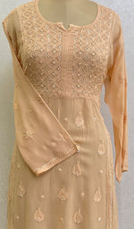 Load image into Gallery viewer, Women's Lakhnavi Handcrafted Viscose Georgette Chikankari Top- HONC0152259
