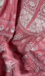 Load image into Gallery viewer, Women's Lakhnavi Handcrafted Mul Chanderi Semi - Stitched Kurta And Dupatta Set - HONC0282249