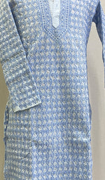 Load image into Gallery viewer, Men's Lucknowi Handcrafted Cotton Chikankari Kurta - HONC0201005