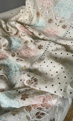 将图像加载到图库查看器中, Women's Lakhnavi Handcrafted Mul Chanderi Unstitched Kurta And Dupatta Set- HONC0311968