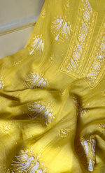 将图像加载到图库查看器中, Women's Lakhnavi Handcrafted Mul Chanderi UnStitched Kurta And Dupatta Set - HONC0295611